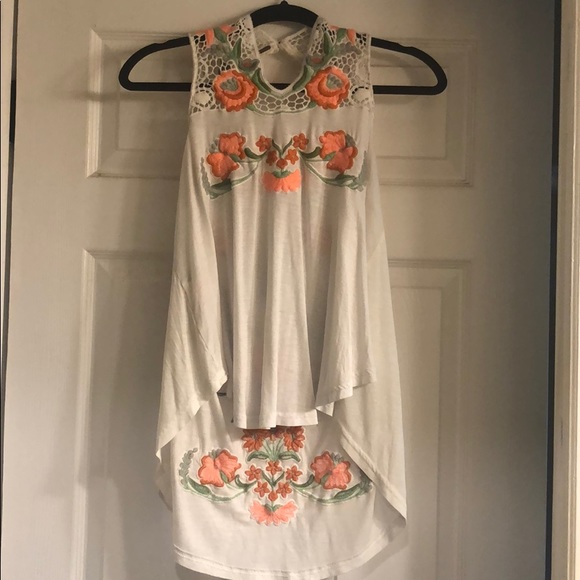 Free People Tops - Free People High Low flower shirt